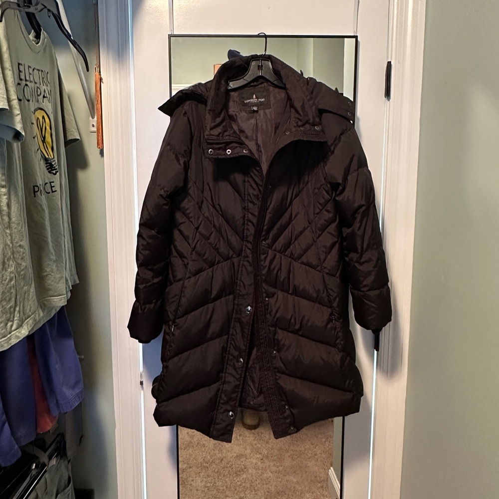 London Fog Women's Dark Quilted Puffer Coat